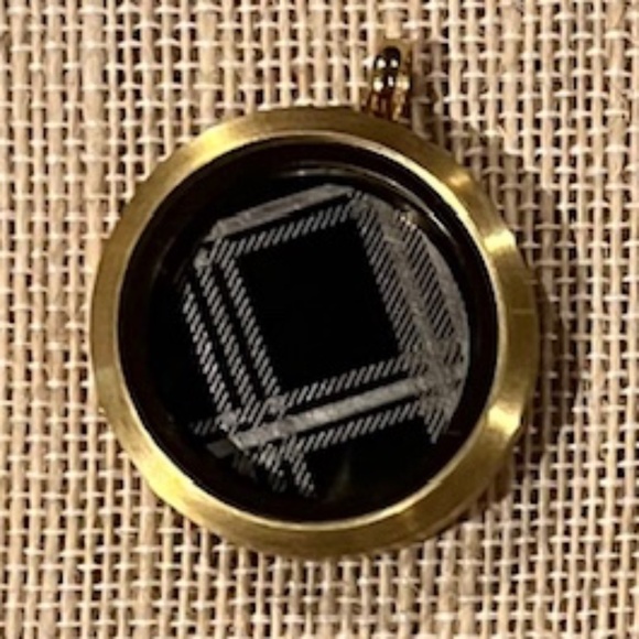 Origami Owl Black & Gold Plaid Large Locket Plate - Picture 3 of 6